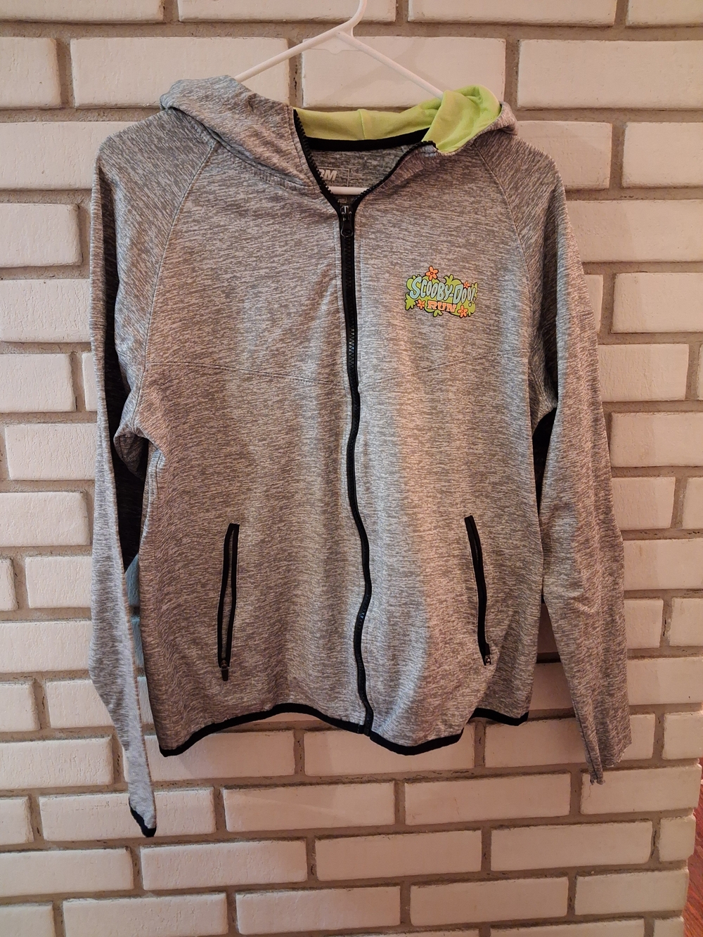 Womens Gray Zip Hoodie with Lime Lining